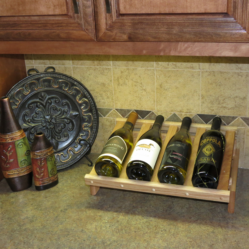 WMAL-WRD31MH-Wooden Mallet 6 Bottle Dakota Wine Rack with Display Top Mahogany